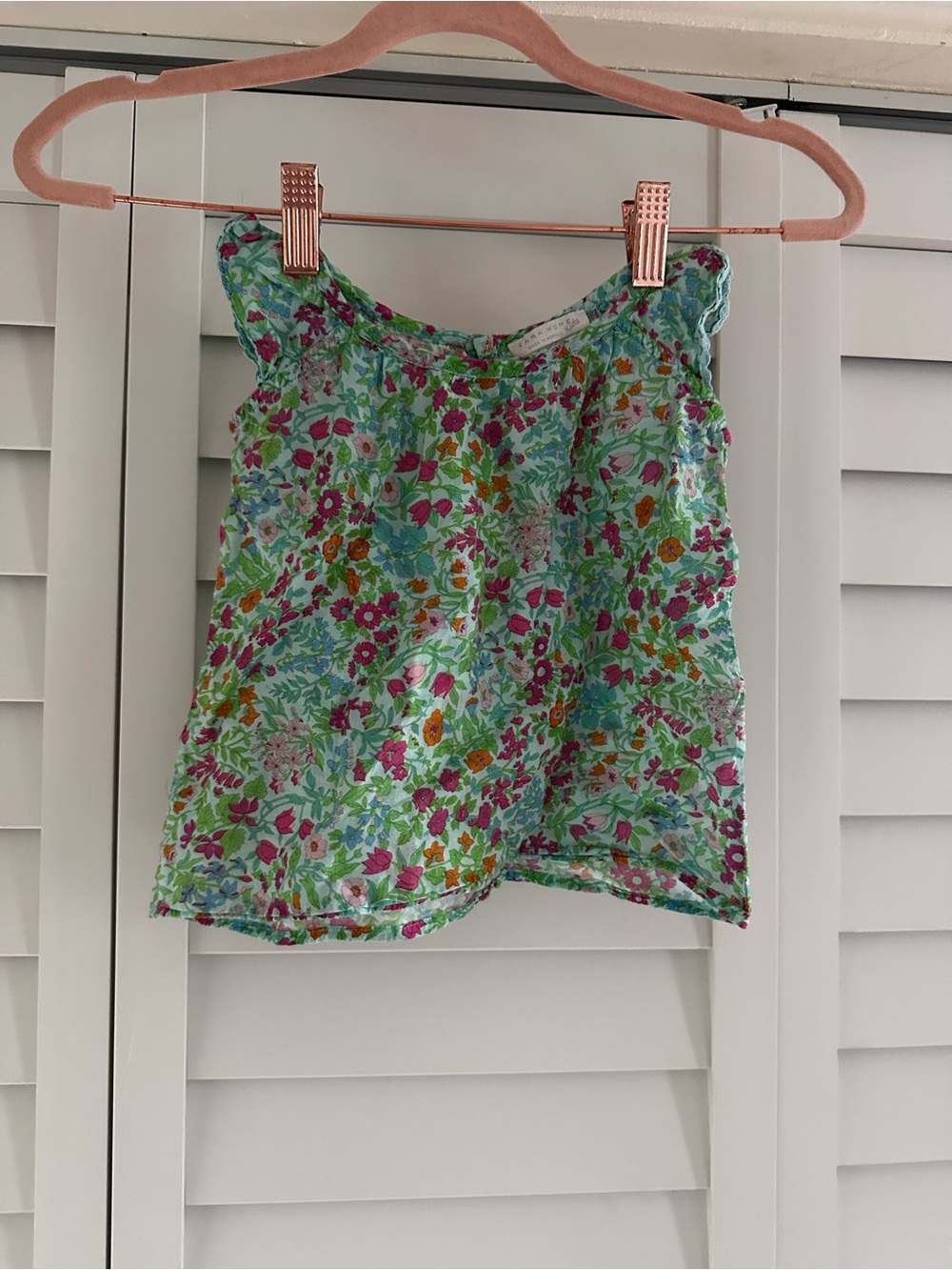 Zara Kid’s Floral Mint Green Sleeveless Tank Top